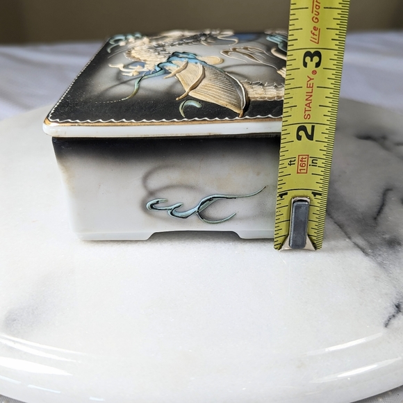 Vintage Acra China Dragonware Trinket Jewelry Box And Ashtray Moriage - Picture 12 of 12